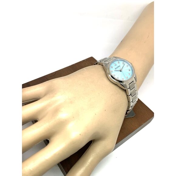 Bulova Women's Watch 96P250 Sutton Quartz Blue Dial Diamond Silver Steel 28mm - Picture 4 of 13